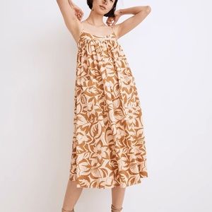 Madewell Linen-Blend Cami Midi Dress in Tropicale Floral